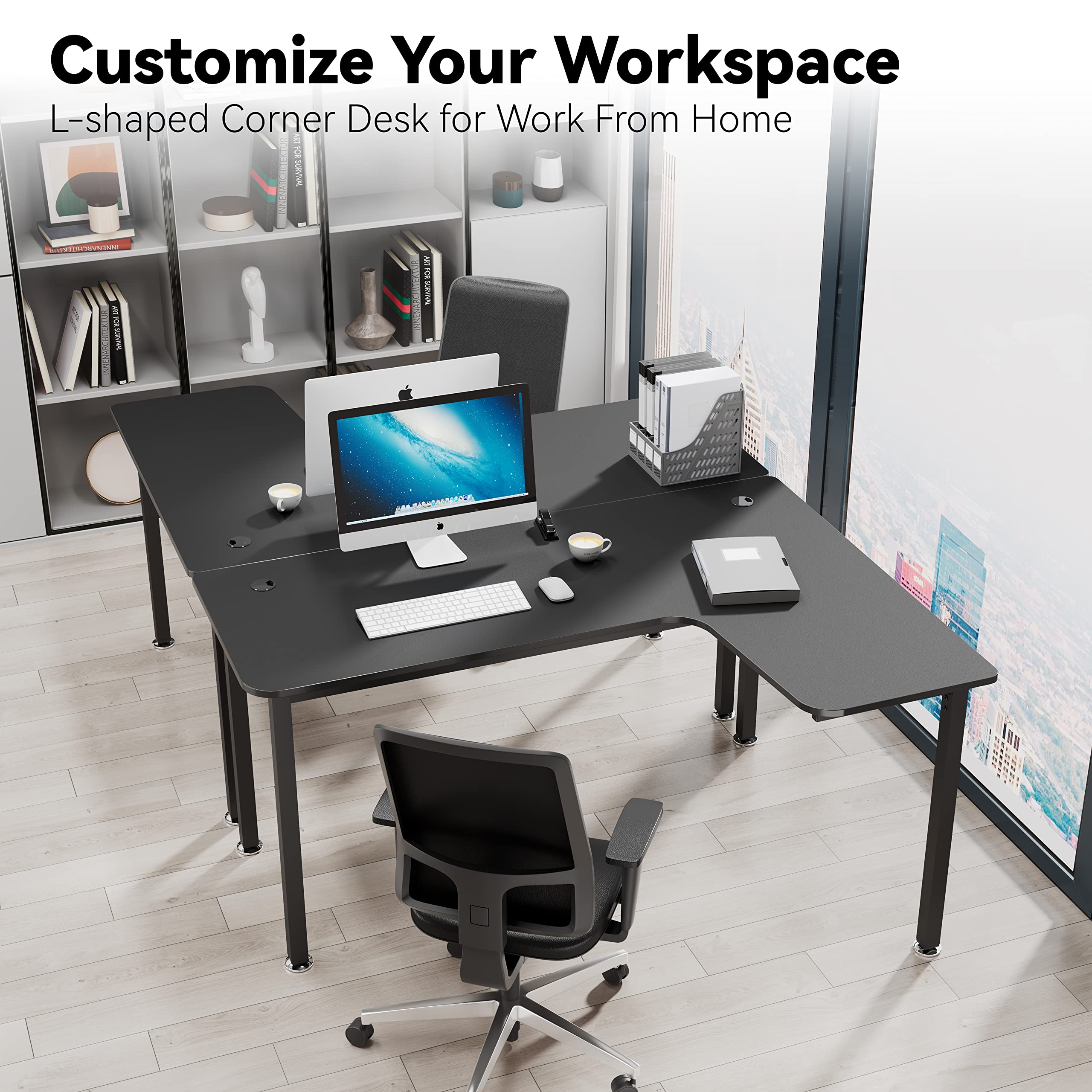 Amazon | DESIGNA 60インチ L字型 ゲーミングデスク コーナー